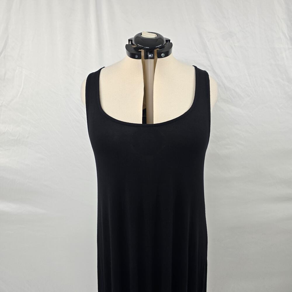 Torrid Super Soft Knits Sleeveless Maxi Dress Women's 1X Black Ruffles Hi-Low - Picture 4 of 13